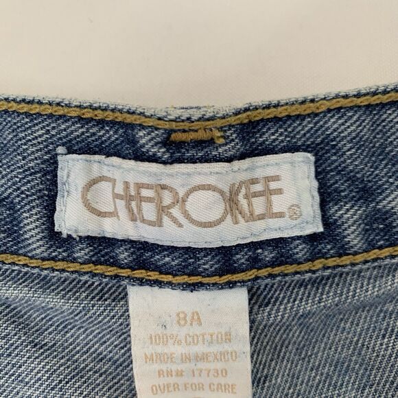 Vintage Cherokee Jeans Women 8 Blue 100% Cotton High Waisted Denim 90s Mom 26x30 - Picture 3 of 11
